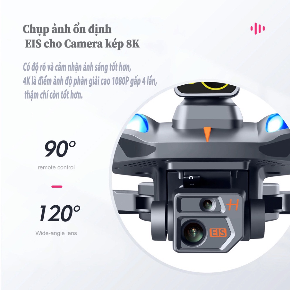 Máy bay điều khiển từ xa 4 cánh quay phim - chụp ảnh, Flycam 4K sử dụng động cơ không chổi than - cảm biến va chạm OAS