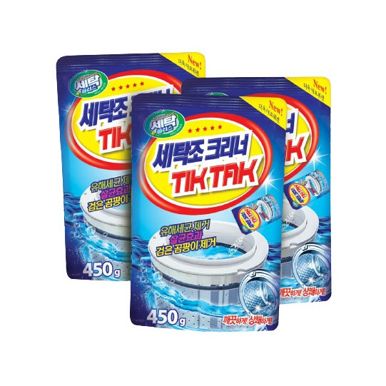 Gói bột tẩy vệ sinh lồng máy giặt TIKTAK. JIKJAK Hàn Quốc siêu sạch