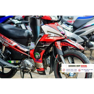 Tem trùm Sirius đỏ đen joker Fi, độ team decal xe máy si spark rẻ đẹp