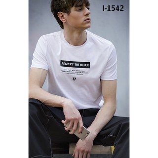 I-1542 áo thun nam tay ngắn in respect the other