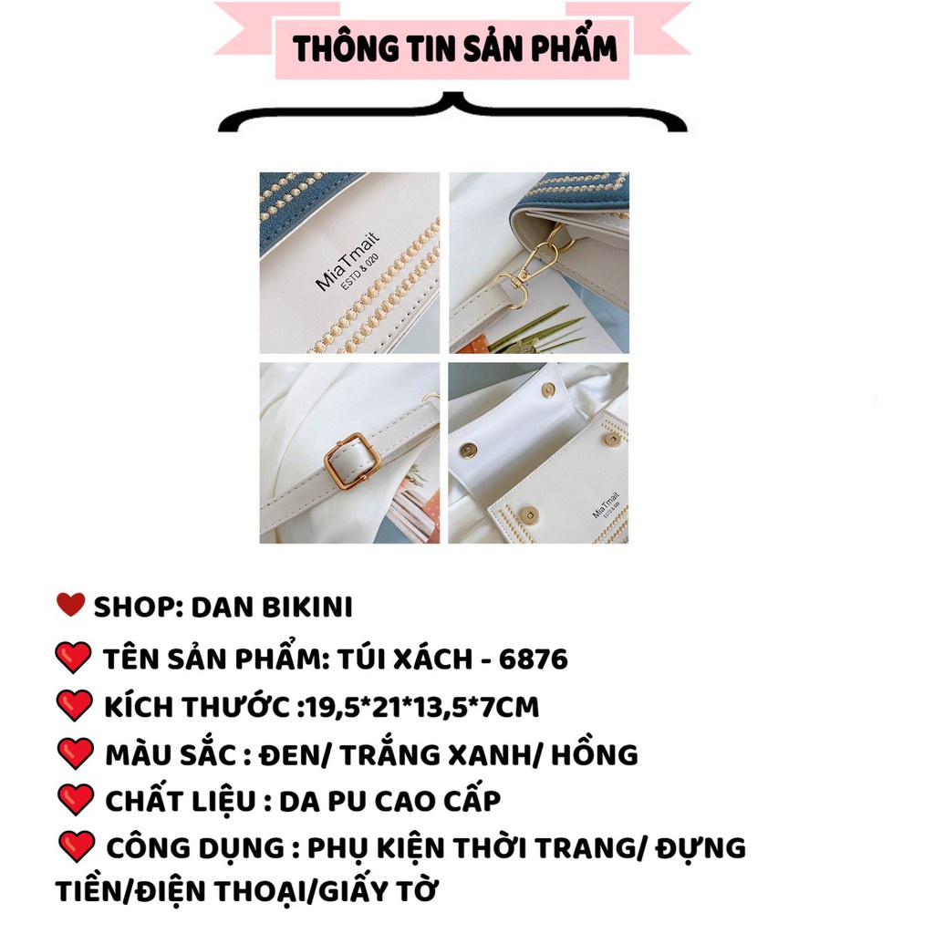 Túi Xách Nữ ❤️FREESHIP❤️ Túi Xách Đẹp Da PU cao cấp phối dây da đeo chéo nhỏ nhắn xinh xắn năng động mã 6876