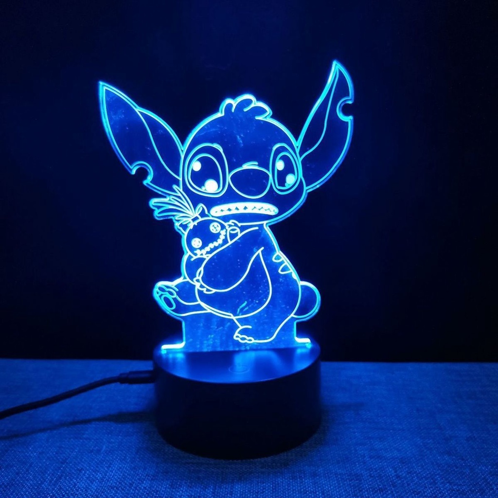 Đèn Ngủ LED Để Bàn Hình Lilo & Stitch Trang Trí Nhà Cửa