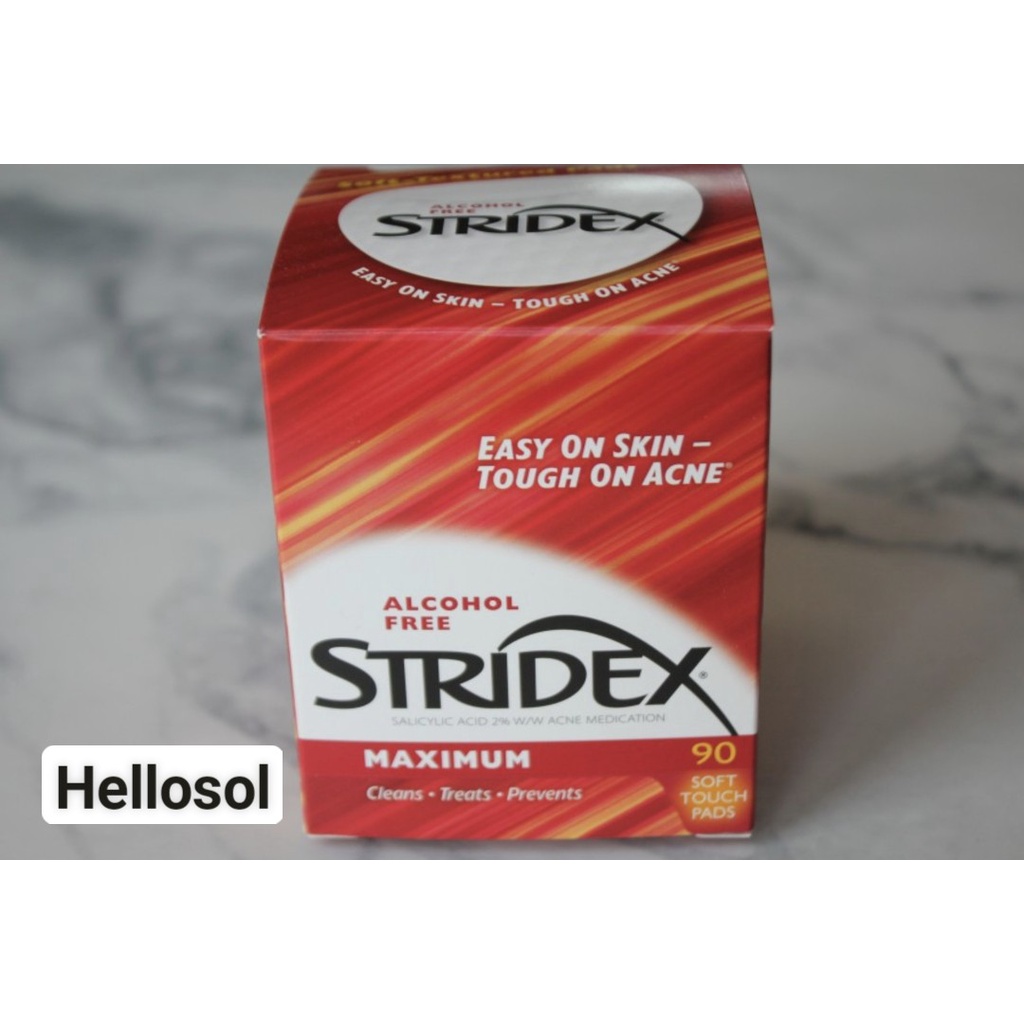 Bông tẩm BHA 2% Stridex Maximum tẩy tế bào chết, giảm mụn | BigBuy360 - bigbuy360.vn