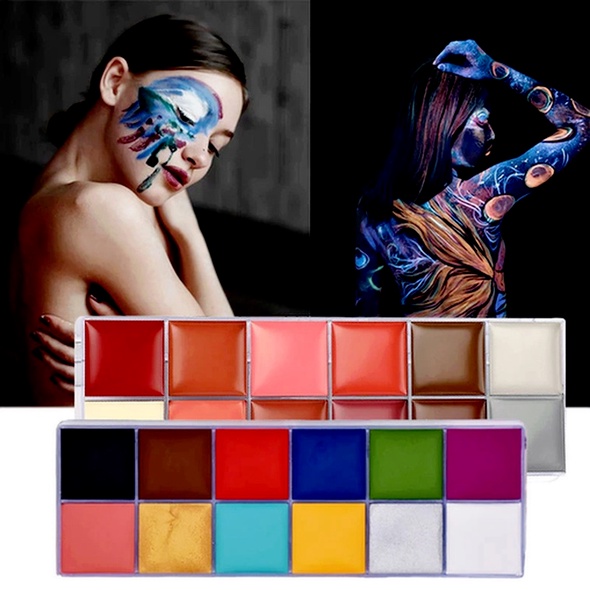 🔥Hot giảm giá🔥 Màu pha trộn Nghề trang điểm 12 màu Halloween Bộ sơn mặt trên cơ thể Vẽ mặt Bảng màu nghệ thuật Cosplay Trang điểm- yjteam67 | BigBuy360 - bigbuy360.vn