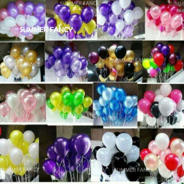 10 Bong bóng nhũ cùng màu trang trí tiệc sinh nhật - Latex balloon BONG BÓNG NHŨ THÁI LAN 10''(25cm)