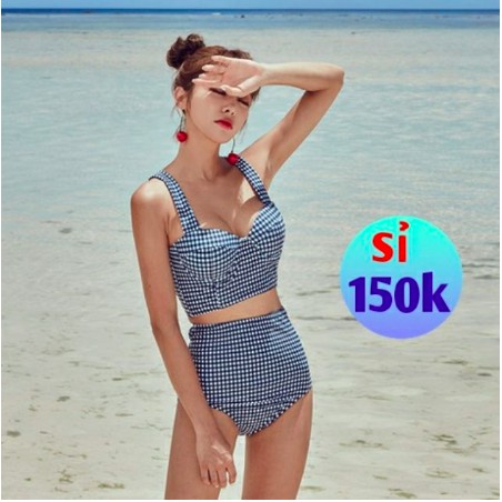 Bikini 2 mảnh kẻ caro phong cách Hàn Quốc