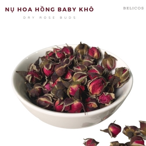 Nụ Hoa Hồng Khô 50G - Hoa hồng sấy khô Loại 1 - Nguyên Nụ Không Vụn Pha trà, trang trí