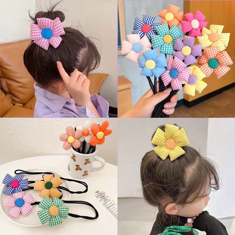 Dây búi tóc hình hoa phong cách Hàn Quốc siêu xinh cho bé gái