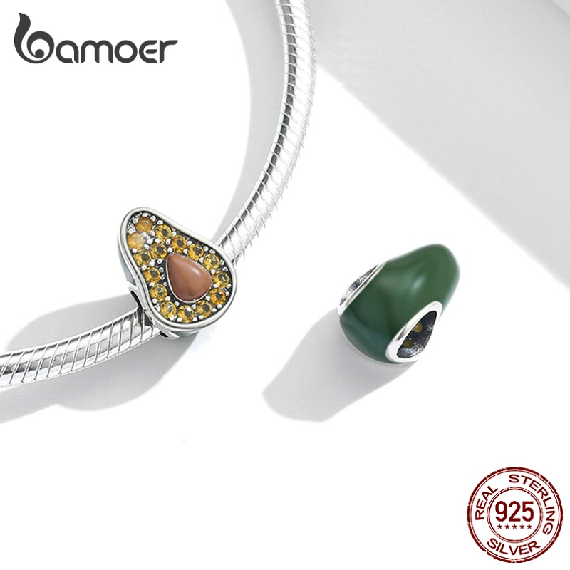 BAMOER Hạt Bạc 925 Hình Trái Cây Dùng Làm Vòng Tay DIY SCC1906