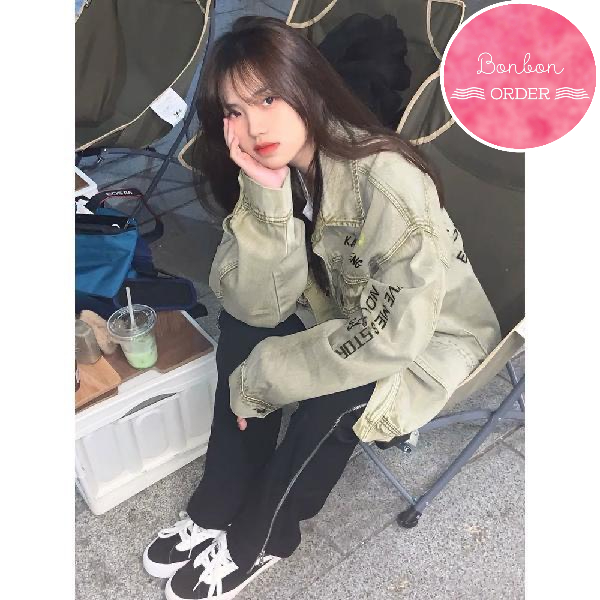 ÁO KHOÁC ULZZANG HỌA TIẾT CHỮ -