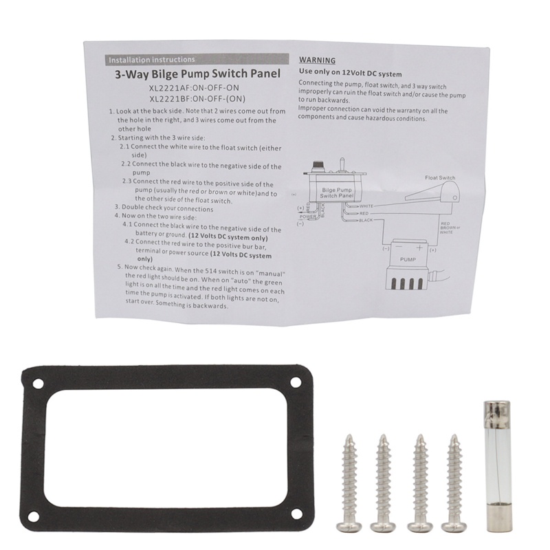 Bảng Công Tắc Bơm Hơi Cầu Chì SUN 1 Gang Tự Động 12V Cho Tàu Thuyền