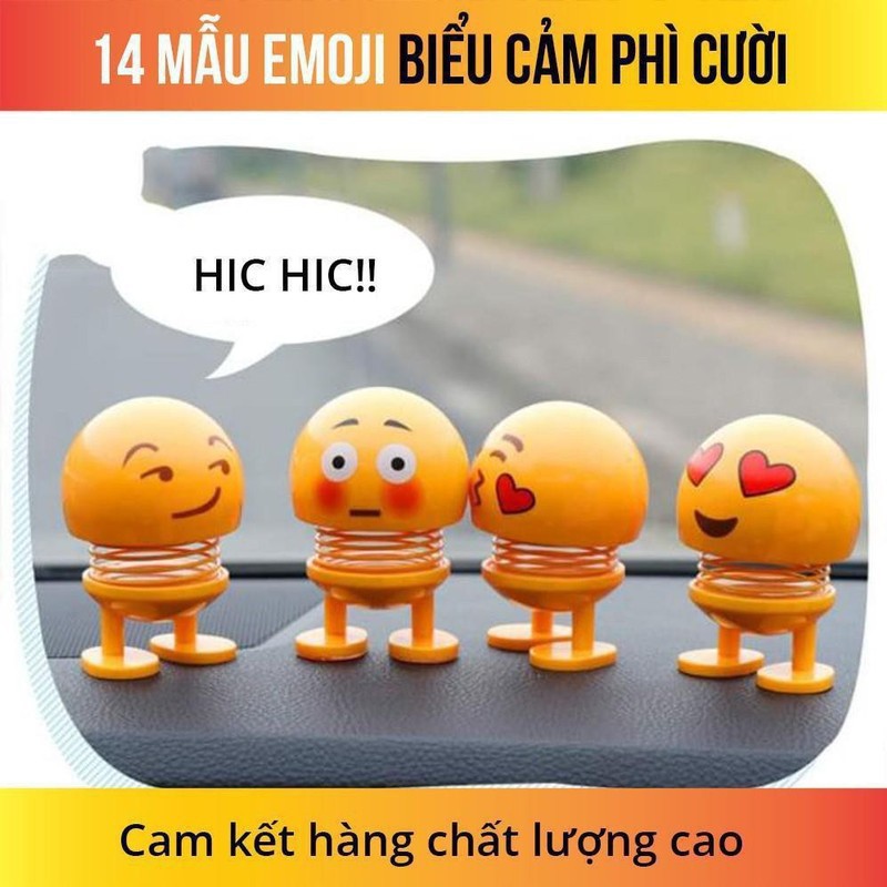 [ xả kho ] C96  Thú nhún Emoji con lắc lò xo trang trí - Thú Nhún Emoji Đáng Yêu HOT HIT