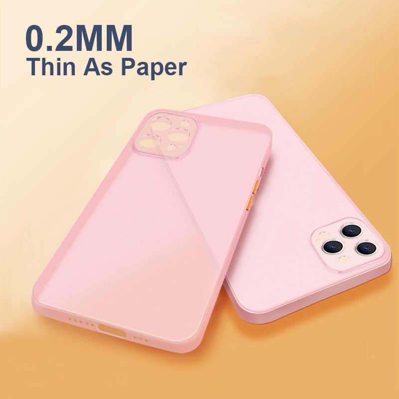 Ốp Điện Thoại TPU Mềm Siêu Mỏng 0.2MM Cho IPhone 11 12 13 14 15 Pro Max X XS Cover Slim Matte Case