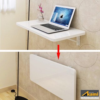 Bàn Làm Việc Gấp Gọn 40x100 Màu Trắng Bản Lề Chịu Lực 65kg