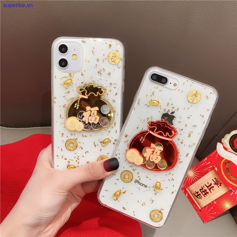 Creative lucky bag gold foil Case For iPhone 12 11 Pro Max XSMAX XR X XS SE2020 7 8 Plus transparent Cover