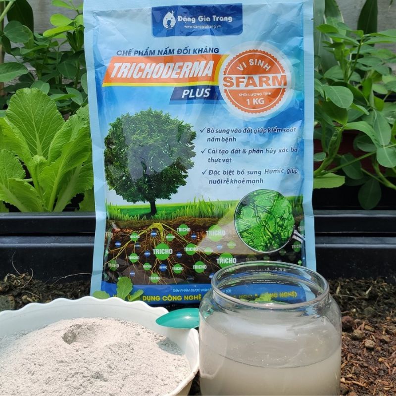 1KG NẤM ĐỐI KHÁNG TRICHODERMA PLUS SFARM.