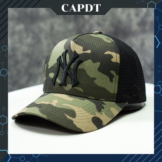 Mũ lưỡi trai chính hãng CAPDT, nón kết nam nữ unisex logo N.Y rằn ri dù phối lưới NY01