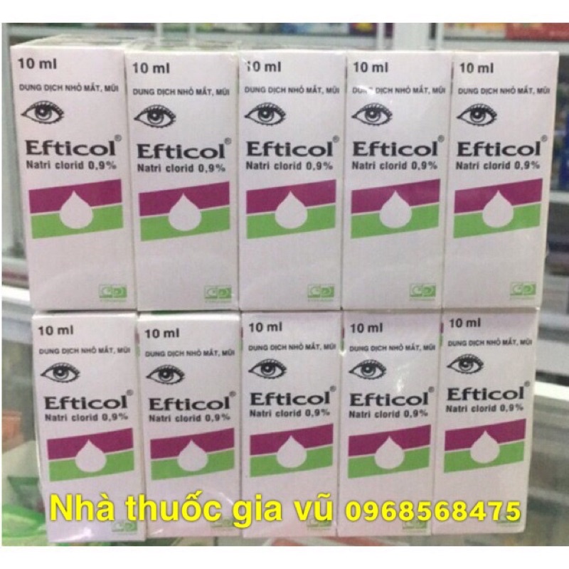 Nước Muối Sinh Lý Natri Clorid 0,9% Efticol Vệ Sinh Mắt Mũi Cho Bé Sơ Sinh