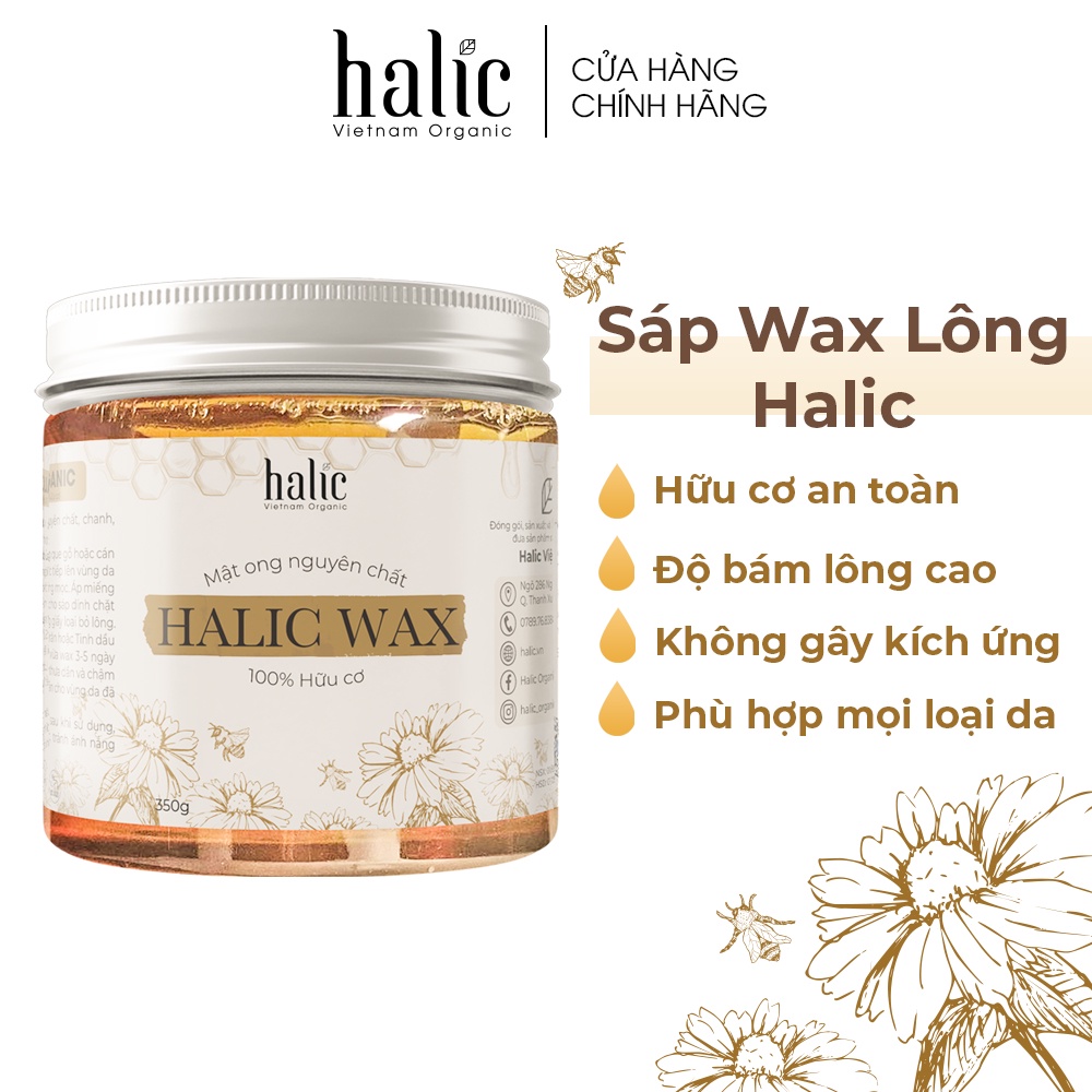 Combo triệt lông vĩnh viễn gồm Sáp Wax Lông và Serum Mỡ Trăn triệt lông Halic Organic dùng cho Chân Tay, Nách, Body