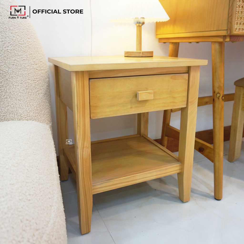 Tab đầu giường SARA gỗ thông cao cấp thương hiệu MW FURNITURE