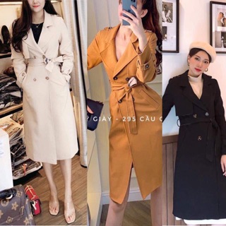 Bán sỉ áo măng tô kaki dáng dài hàn quốc