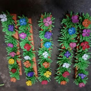 Hoa đường đi,trang trí _ đồ chơi tự làm mn