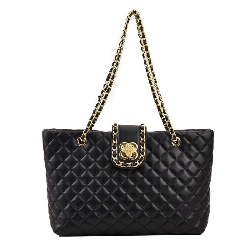 D461 Túi đeo vai chất da mềm dây xích khóa cài thời trang