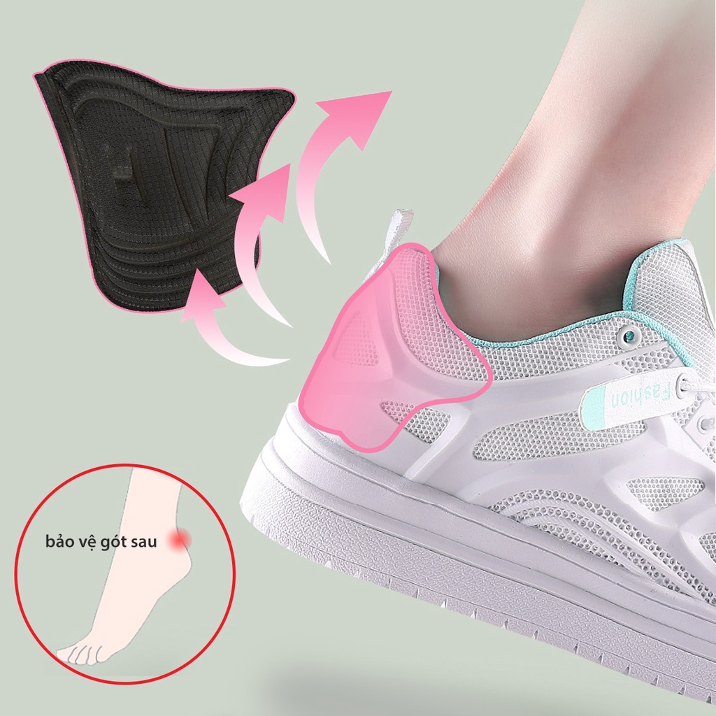 Lót giày chống rộng, nửa size, 1 size bảo vệ gót sau dùng cho giày thể thao nam nữ_Rose_PK176_V01