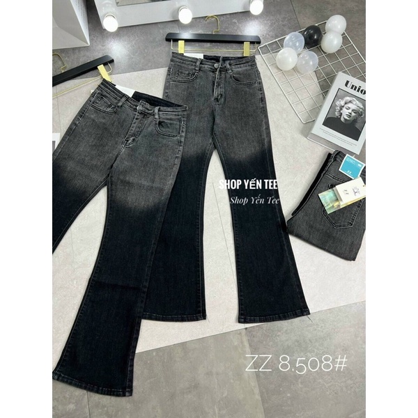 ( Mẫu mới 2022 ) Quần jeans ống loe Màu loang