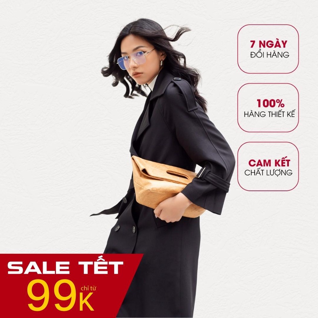 Áo khoác Trench Coat nữ Maiimer màu đen | BigBuy360 - bigbuy360.vn