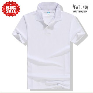 Aó phông nam nữ vải cá sấu co giãn màu trắng