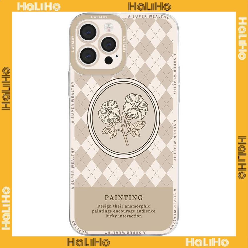 iPhone Case Silicone Soft Case TPU Clear Case Angel Eye Protection Camera Shockproof Brown Checkered Flower For iPhone 13 Pro Max iPhone 12 Pro Max iPhone 11 iPhone 7 Plus
