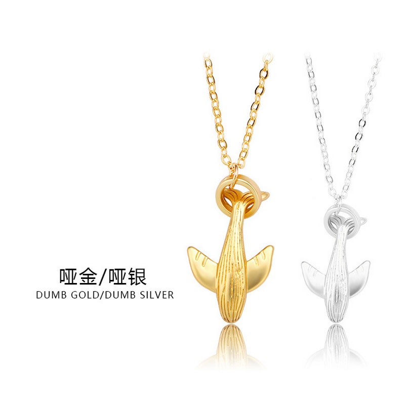 Set 2 dây chuyền mặt hình cá voi màu trắng đen 52 Hz thời trang cho cặp đôi