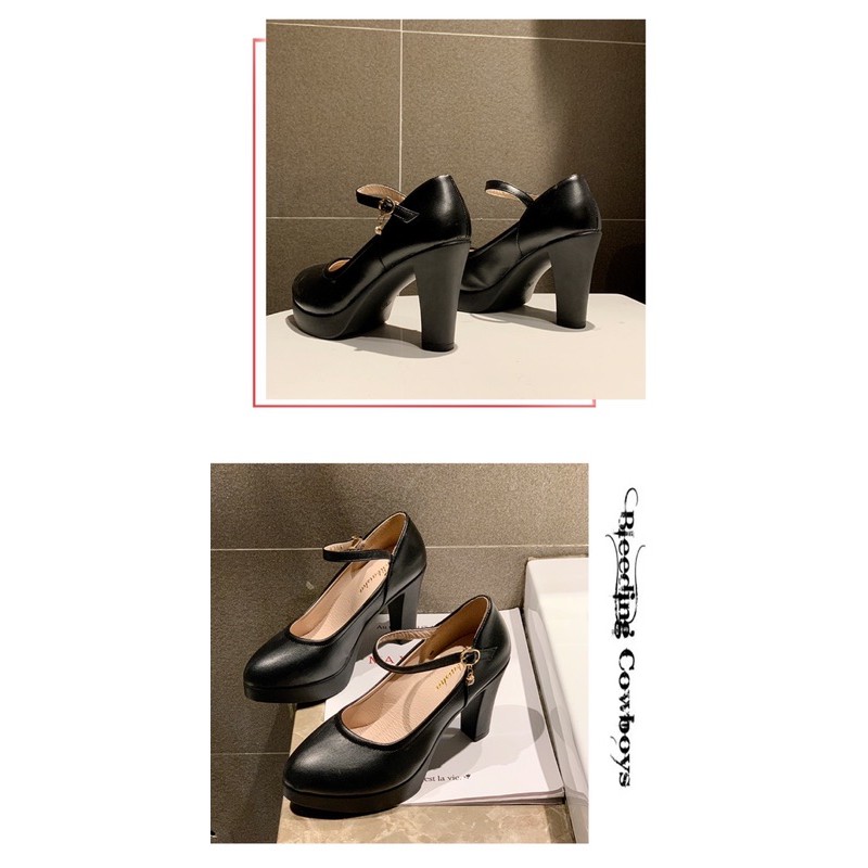 Giày cao gót đế đúp gót vuông cao 9cm M8073