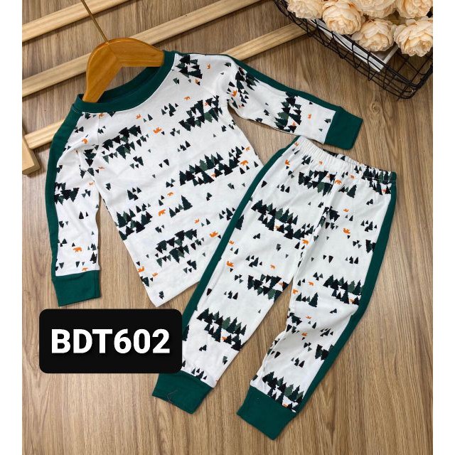 Bộ dài tay thun xuất khẩu mịn đẹp cho bé trai sỉ quần áo cho bé hồ chí minh Pikakids