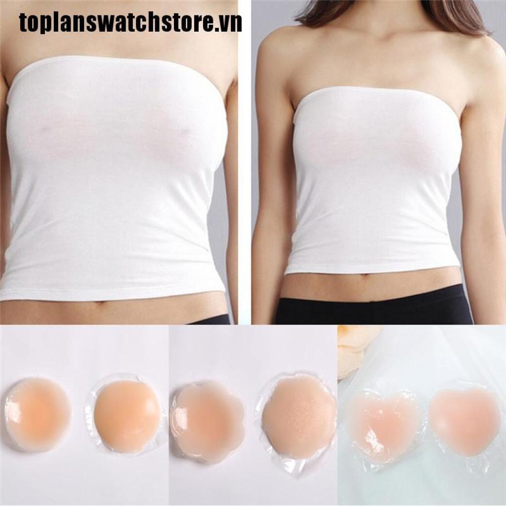 1 Cặp Miếng Dán Ngực Bằng Silicone Tự Dính Hình Trái Tim / Cánh Hoa