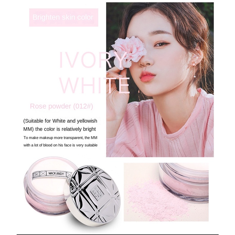 Phấn Phủ Dạng Bột Mackandy Làm Sáng Da Dưỡng Ẩm Kháng Nước Kiểm Soát Dầu Che Khuyết Điểm