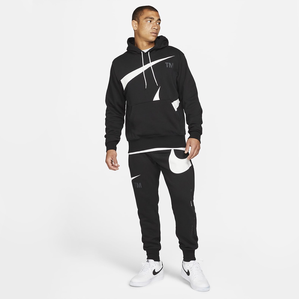 ÁO KHOÁC NIKE SWOOSH SEMI-BRUSHED HOODIE - ĐEN