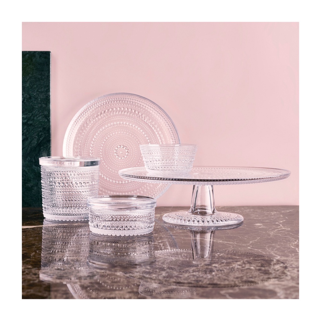 Hũ thủy tinh Kastehelmi nắp đậy màu trong Iittala 116x57mm