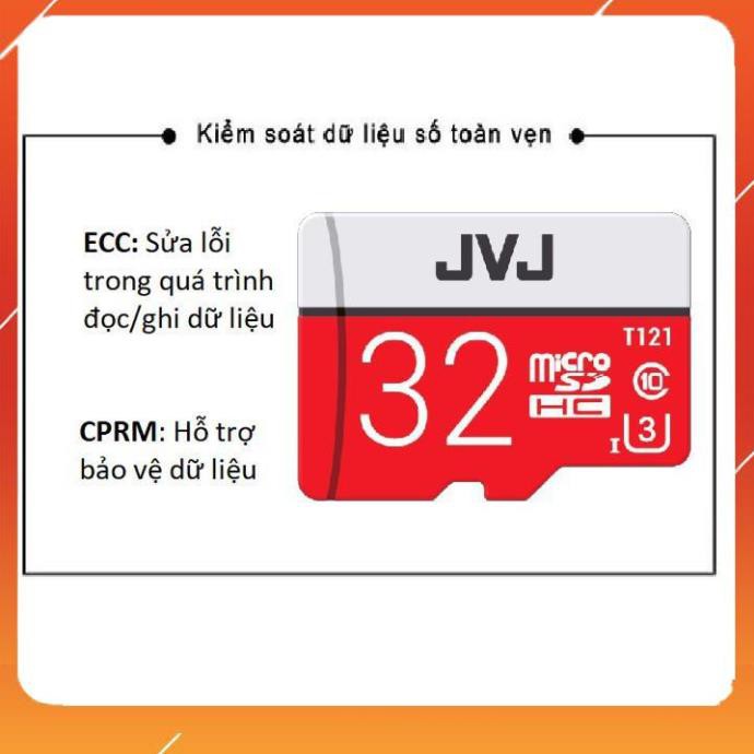 Thẻ nhớ 32Gb JVJ Pro U3 Class 10 ✨CHÍNH HÃNG –Thẻ nhớ chuyên dụng cho CAMERA tốc độ cao, camera hành trình, điện thoaị