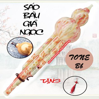 Sáo Bầu Giả Ngọc Hồng Đào Tone Bb