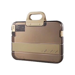 Portable File Box Plastic Transparent Pencil for Case A4 Folder with Lock Statio