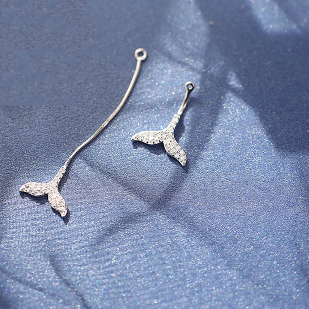 Bông Tai Đuôi Cá Đính Ngọc Trai Nhân Tạo Phong Cách Hàn Quốc 925 Cho Nữ