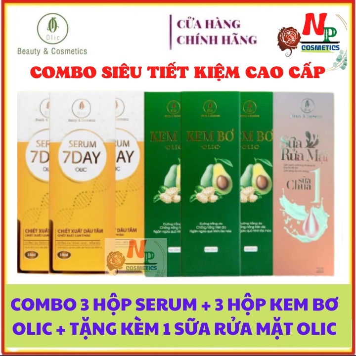 Combo 3 Liệu trình Huyết Thanh Truyền Trắng Olic và kem bơ cấy trắng olic tặng kèm