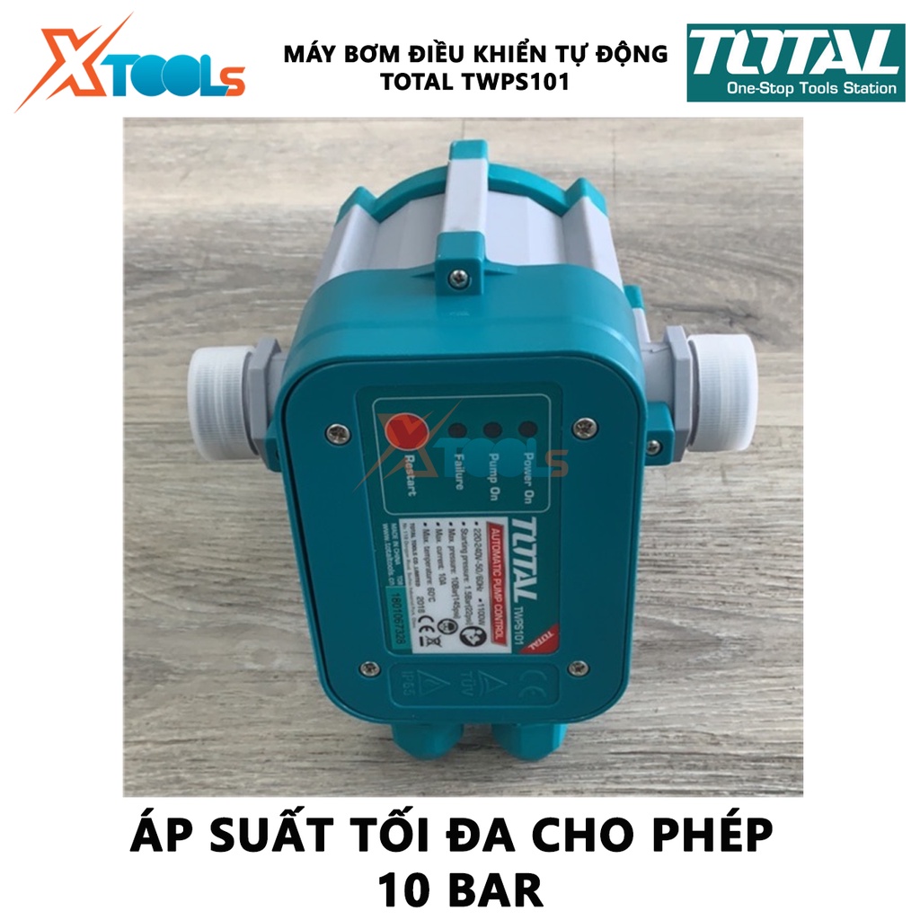 Máy rờ le bơm nước điều khiển tự động TOTAL TWPS101 máy bơm nước bằng áp suất tự động Áp suất tối đa 10 bar 10A