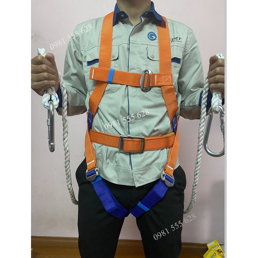 Dây bảo hộ an toàn lao động 2 móc treo loại dây an toàn thoàn thân