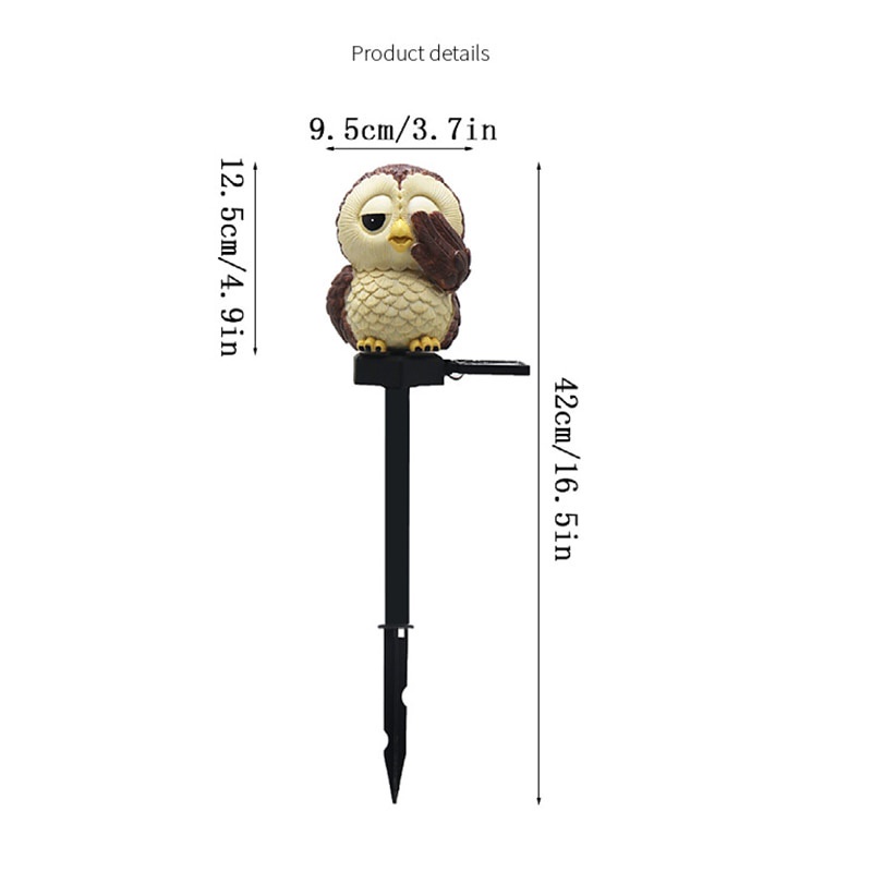 Đèn LED 4 Loại Hình Chim Cú Chạy Bằng Năng Lượng Mặt Trời Chống Thấm Nước Dùng Trang Trí Sân Vườn