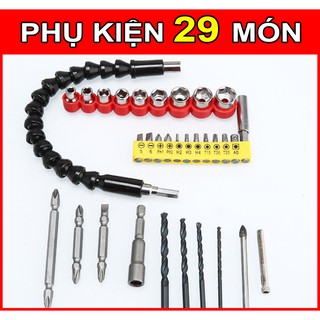 Dây nối dài vặn vít, ống nối mềm vặn vít uốn cong 180 độ + Phụ Kiện Kèm Đầu Khẩu + Mũi Bắt Vít - Phụ Kiện 22 Chi Tiết