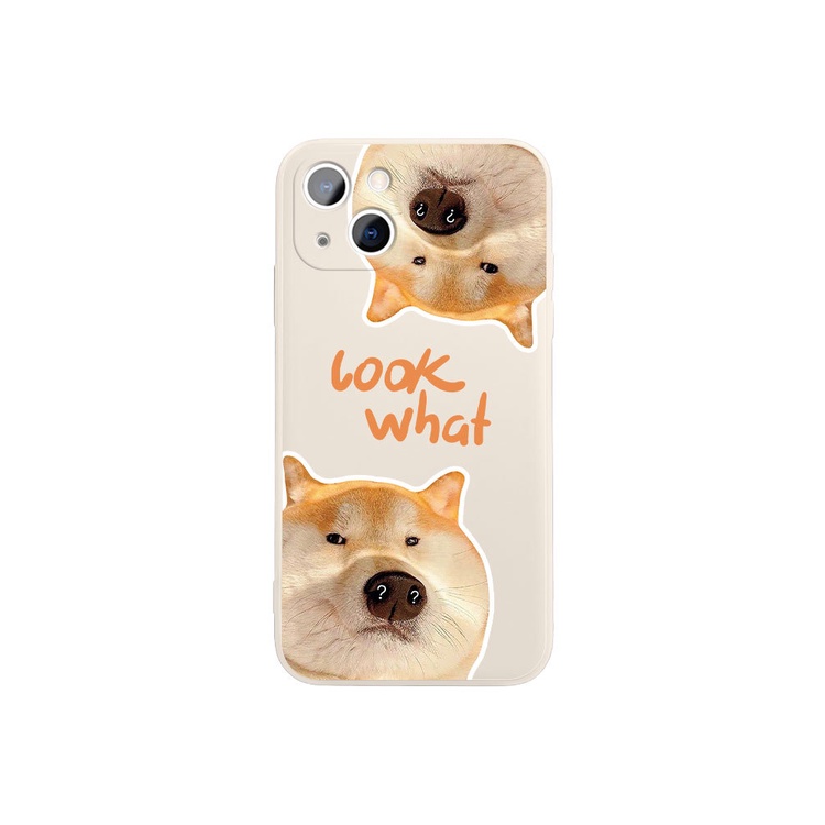 Ốp điện thoại chú chó dễ thương đẹp ngộ nghĩnh mềm viền vuông BVC cho iPhone 13 12 11 Pro Max SE 2020 X XR XS ip 8 7 6