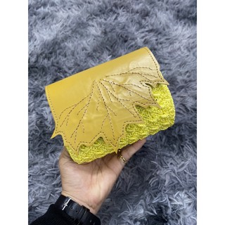 Ví cầm tay handmade phối da